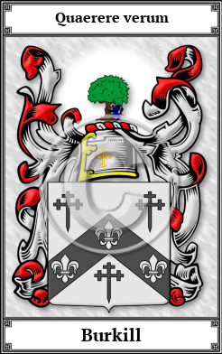 Burkill Family Crest Download (JPG)  Book Plated - 150 DPI