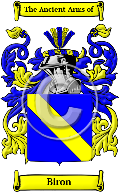 Biron Family Crest/Coat of Arms