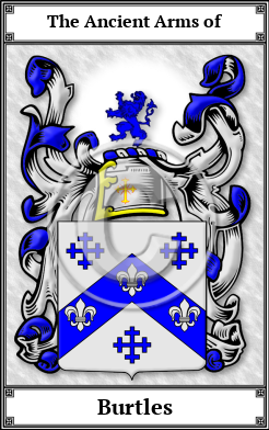 Burtles Family Crest Download (JPG)  Book Plated - 150 DPI