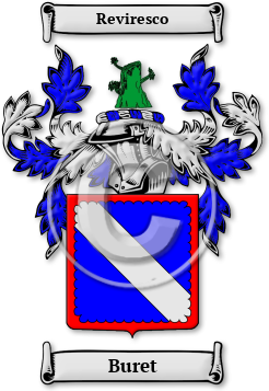 Buret Family Crest Download (jpg) Legacy Series - 150 DPI