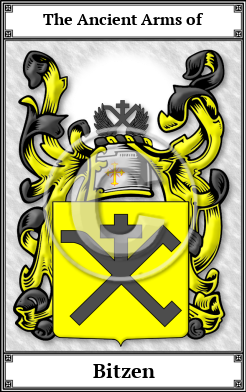 Bitzen Family Crest Download (JPG) Book Plated - 600 DPI