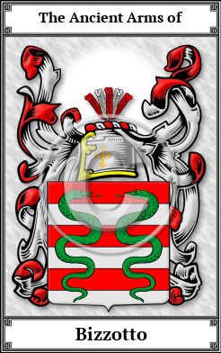 Bizzotto Family Crest Download (JPG) Book Plated - 600 DPI