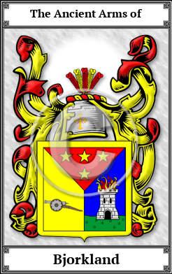 Bjorkland Family Crest Download (JPG)  Book Plated - 150 DPI