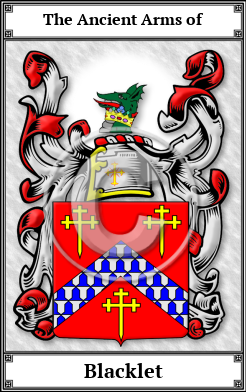 Blacklet Family Crest Download (JPG)  Book Plated - 150 DPI