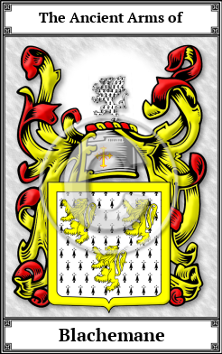 Blachemane Family Crest Download (JPG)  Book Plated - 150 DPI