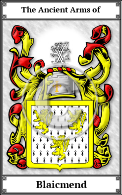 Blaicmend Family Crest Download (JPG)  Book Plated - 150 DPI