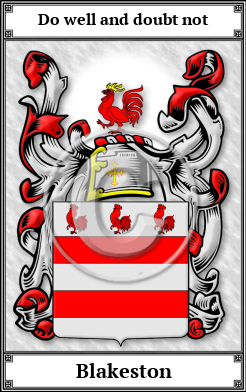 Blakeston Family Crest Download (JPG) Book Plated - 600 DPI