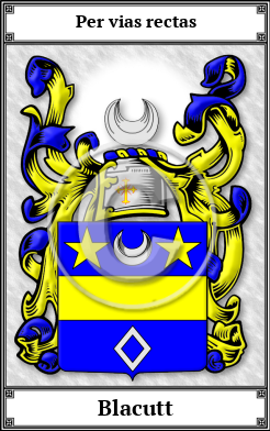 Blacutt Family Crest Download (JPG)  Book Plated - 150 DPI