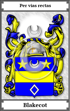 Blakecot Family Crest Download (JPG)  Book Plated - 150 DPI