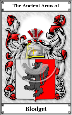 Blodget Family Crest Download (JPG)  Book Plated - 150 DPI