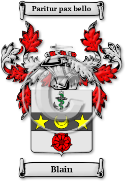 Blain Family Crest Download (jpg) Legacy Series - 150 DPI