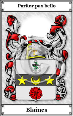 Blaines Family Crest Download (JPG)  Book Plated - 150 DPI