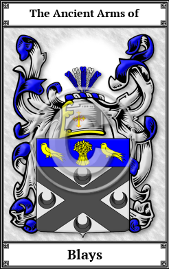 Blays Family Crest Download (JPG) Book Plated - 600 DPI