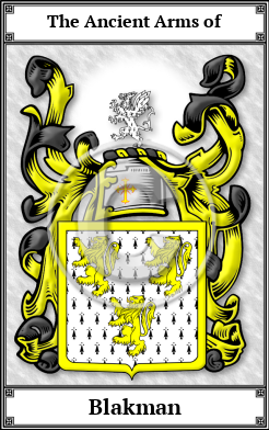 Blakman Family Crest Download (JPG)  Book Plated - 150 DPI
