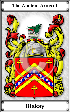 Blakay Family Crest Download (JPG)  Book Plated - 150 DPI