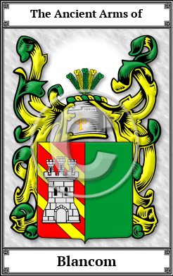 Blancom Family Crest Download (JPG) Book Plated - 600 DPI