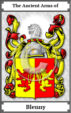 Blenny Family Crest Download (JPG)  Book Plated - 150 DPI
