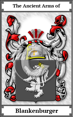 Blankenburger Family Crest Download (JPG)  Book Plated - 150 DPI