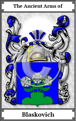 Blaskovich Family Crest Download (JPG) Book Plated - 600 DPI