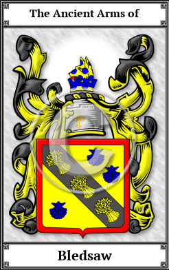 Bledsaw Family Crest Download (JPG) Book Plated - 600 DPI