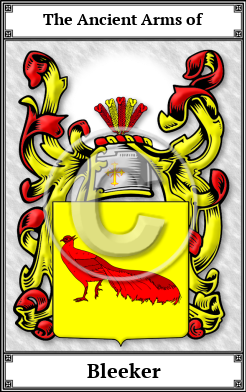 Bleeker Family Crest Download (JPG)  Book Plated - 150 DPI