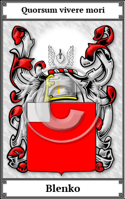 Blenko Family Crest Download (JPG) Book Plated - 600 DPI