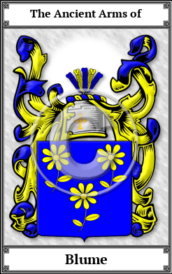 Blume Family Crest Download (JPG) Book Plated - 600 DPI