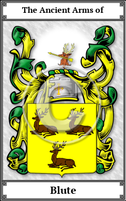 Blute Family Crest Download (JPG) Book Plated - 600 DPI