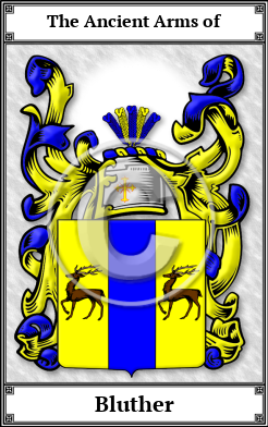Bluther Family Crest Download (JPG)  Book Plated - 150 DPI