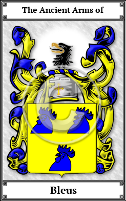 Bleus Family Crest Download (JPG)  Book Plated - 150 DPI
