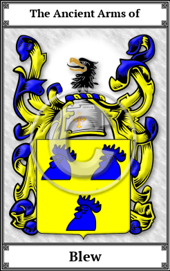 Blew Family Crest Download (JPG) Book Plated - 600 DPI