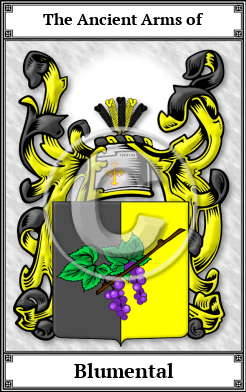 Blumental Family Crest Download (JPG)  Book Plated - 150 DPI