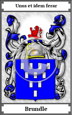 Brundle Family Crest Download (JPG)  Book Plated - 150 DPI