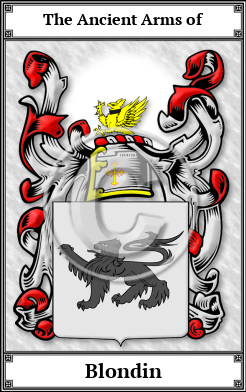 Blondin Family Crest Download (JPG)  Book Plated - 150 DPI