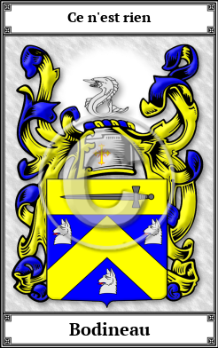 Bodineau Family Crest Download (JPG)  Book Plated - 150 DPI