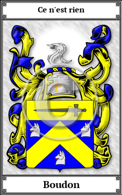 Boudon Family Crest Download (JPG)  Book Plated - 150 DPI