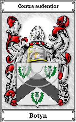 Botyn Family Crest Download (JPG)  Book Plated - 150 DPI