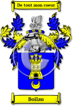 Boilau Family Crest Download (jpg) Legacy Series - 150 DPI