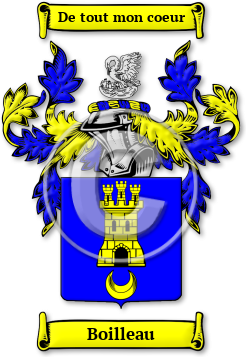 Boilleau Family Crest Download (jpg) Legacy Series - 150 DPI