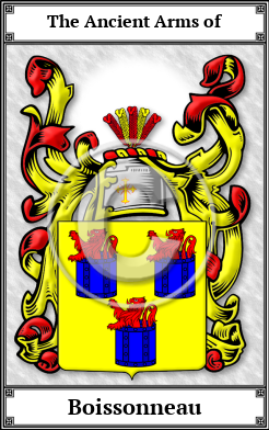 Boissonneau Family Crest Download (JPG)  Book Plated - 150 DPI