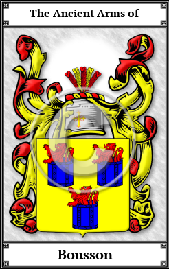 Bousson Family Crest Download (JPG) Book Plated - 300 DPI