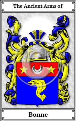 Bonne Family Crest Download (JPG) Book Plated - 600 DPI