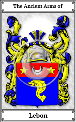 Lebon Family Crest Download (JPG) Book Plated - 300 DPI