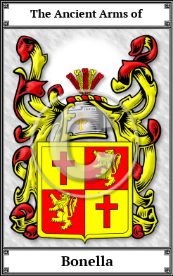 Bonella Family Crest Download (JPG)  Book Plated - 150 DPI