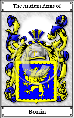 Bonin Family Crest Download (JPG)  Book Plated - 150 DPI