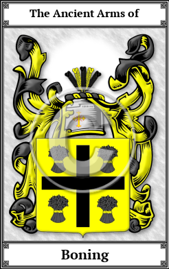 Boning Family Crest Download (JPG)  Book Plated - 150 DPI