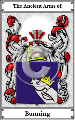 Bunning Family Crest Download (JPG)  Book Plated - 150 DPI