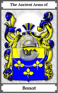 Bonot Family Crest Download (JPG) Book Plated - 600 DPI