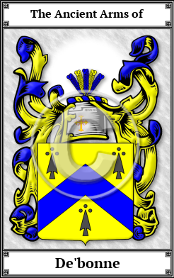 De'bonne Family Crest Download (JPG) Book Plated - 150 DPI
