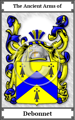 Debonnet Family Crest Download (JPG)  Book Plated - 150 DPI